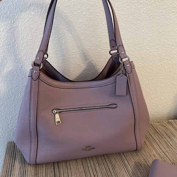 Coach Kristy Soft Lilac Purple Shoulder Bag and Slim Wallet Set - Picture 6 of 15